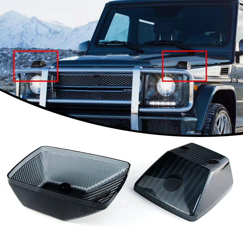 

2PCS Front Wing Turn Signal Lamp Lens Cover For Mercedes Benz W463 G-Class Wagon G500 G550 G55 G63 G65 etc 1986-2018 Lamp Shells