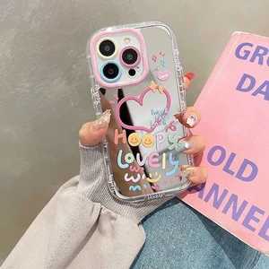 Telefonkiste des Herzens der Liebe, Mädchen -Mädchen -Cover, iPhone 16 15 14 13 Pro Max 13 12 11 Pro x Xr xs max 7 8 plus y2k 11 Hauptverkaufsspiegel, der nicht brechen - №9