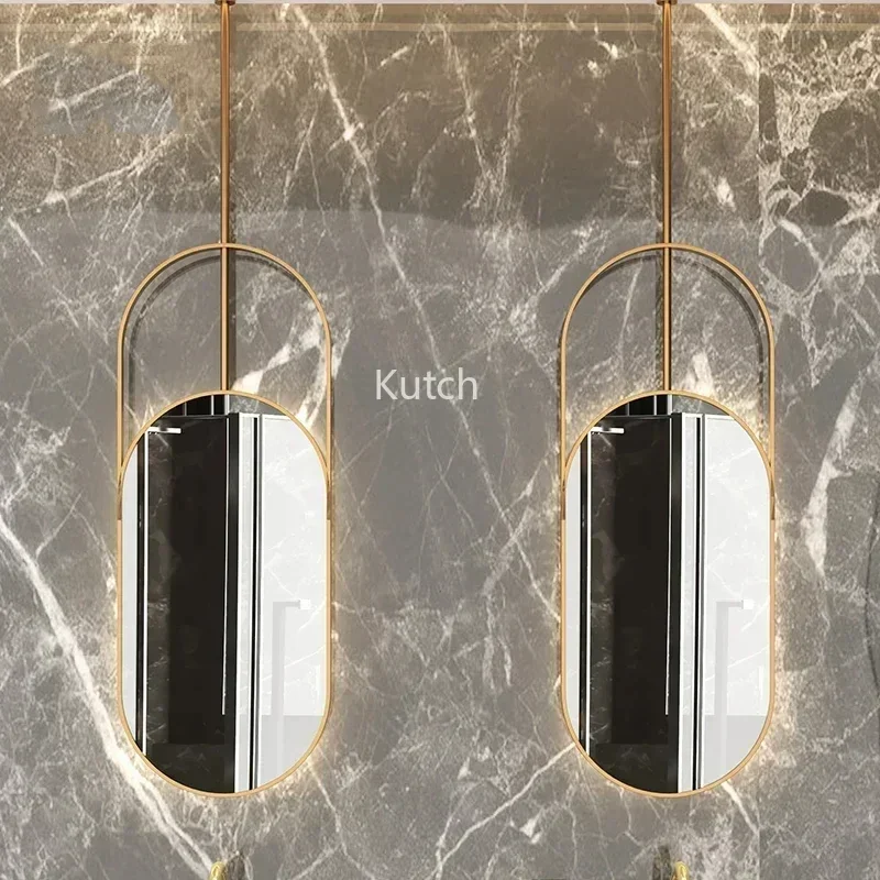 Washroom Decorative Bath Mirrors Self Haircut Cabinet Wall Mounted Oval Shaving Bath Mirrors Smart Miroir Mural Mirrors
