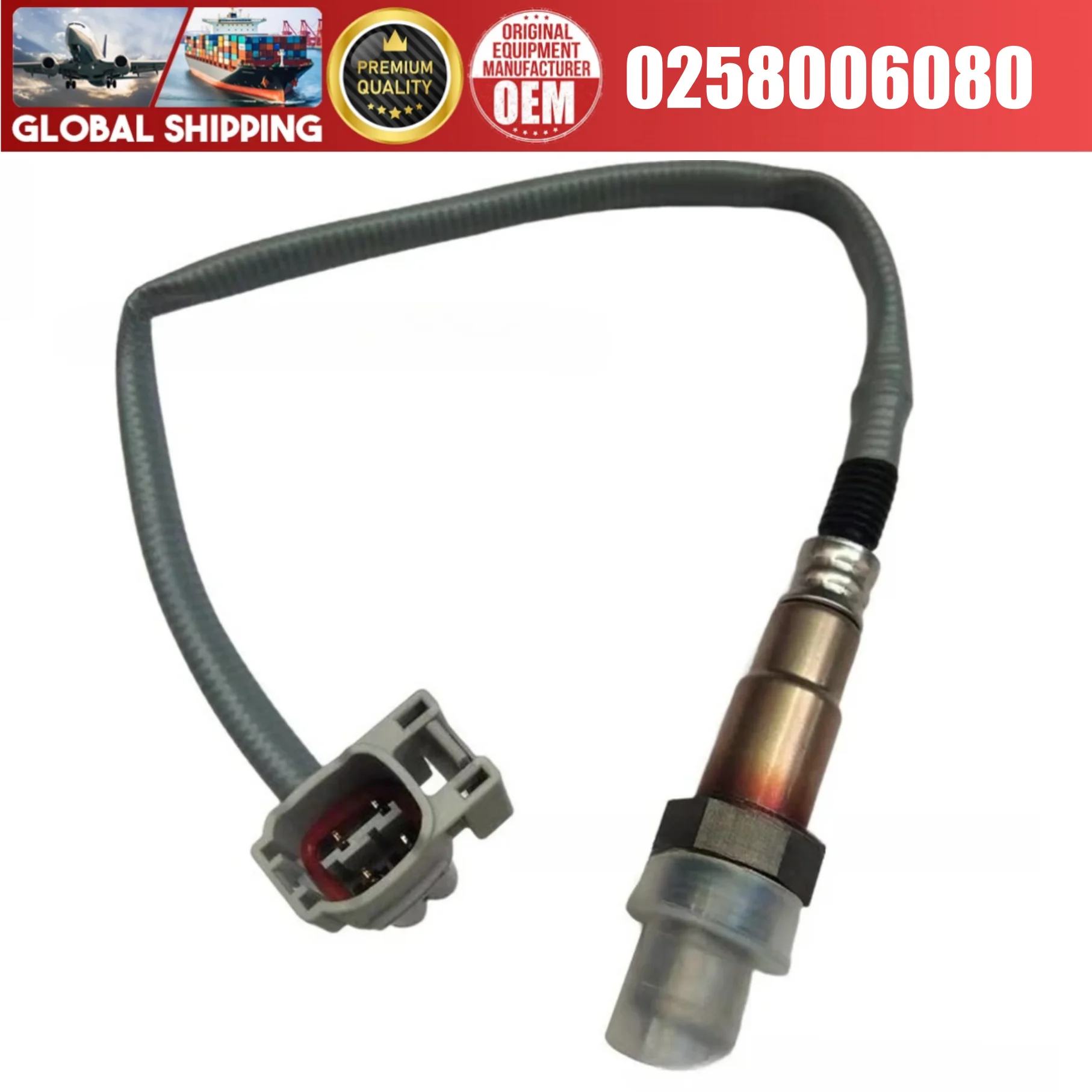 0258006080 Front Oxygen Sensor fit for Peugeot Citroën Renault Fiat Changan, Geely, Chery 1.1L-1.6L