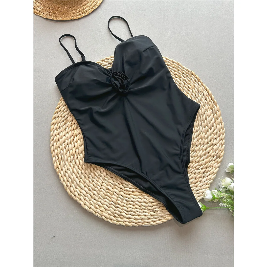 2026 Neuer 3D-Blumen-Punkte Scrunch-Butt Einteiliger Badeanzug Damen-Bademode mit hohem Beinausschnitt und Polsterung Badeanzug Schwimmanzug V6890 – Detail 11