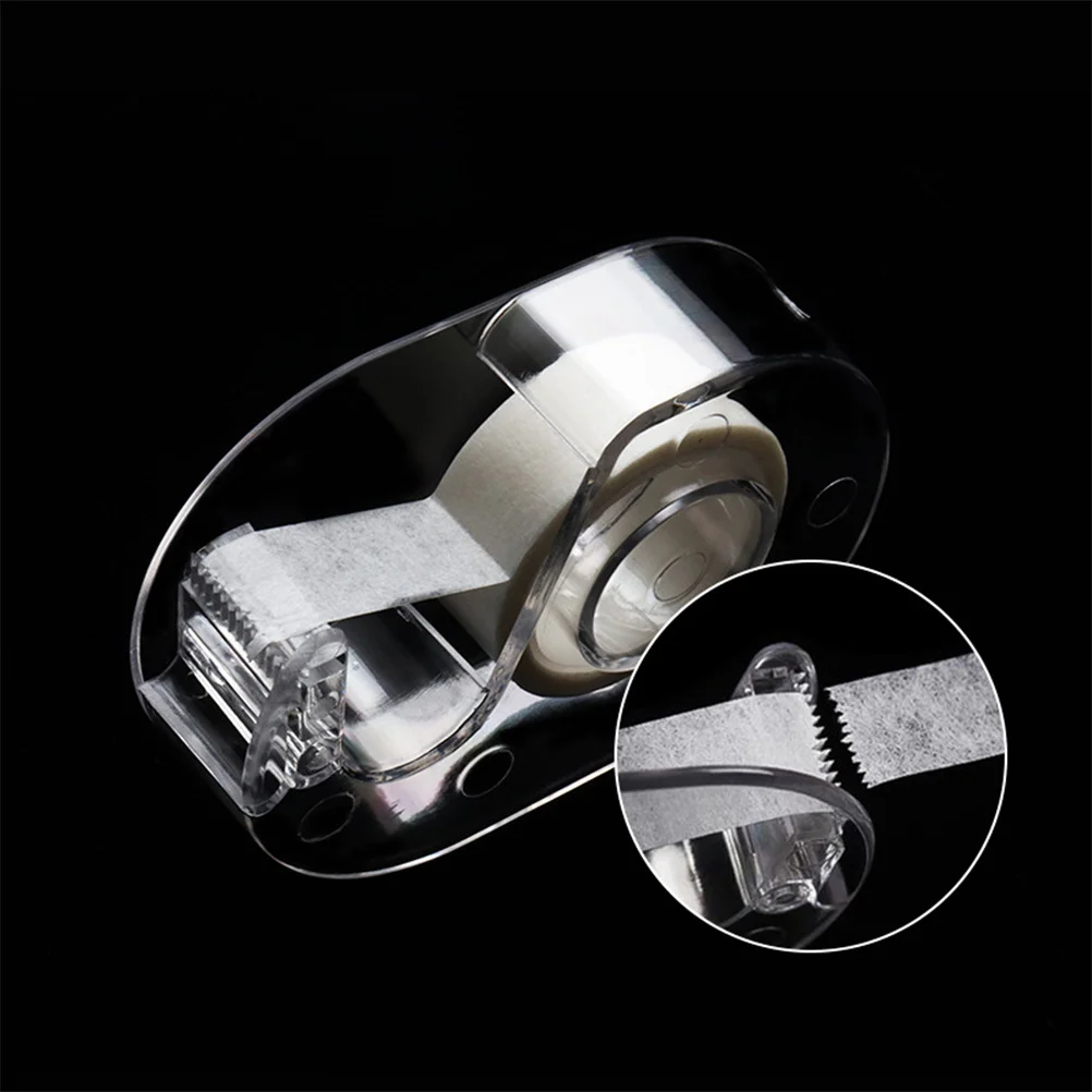 

5Pcs Eyelash Tape Cutter Portable Transparent Acrylic Tape Dispenser Office Study Desktop Roll Holder Scrapbooking Cutter
