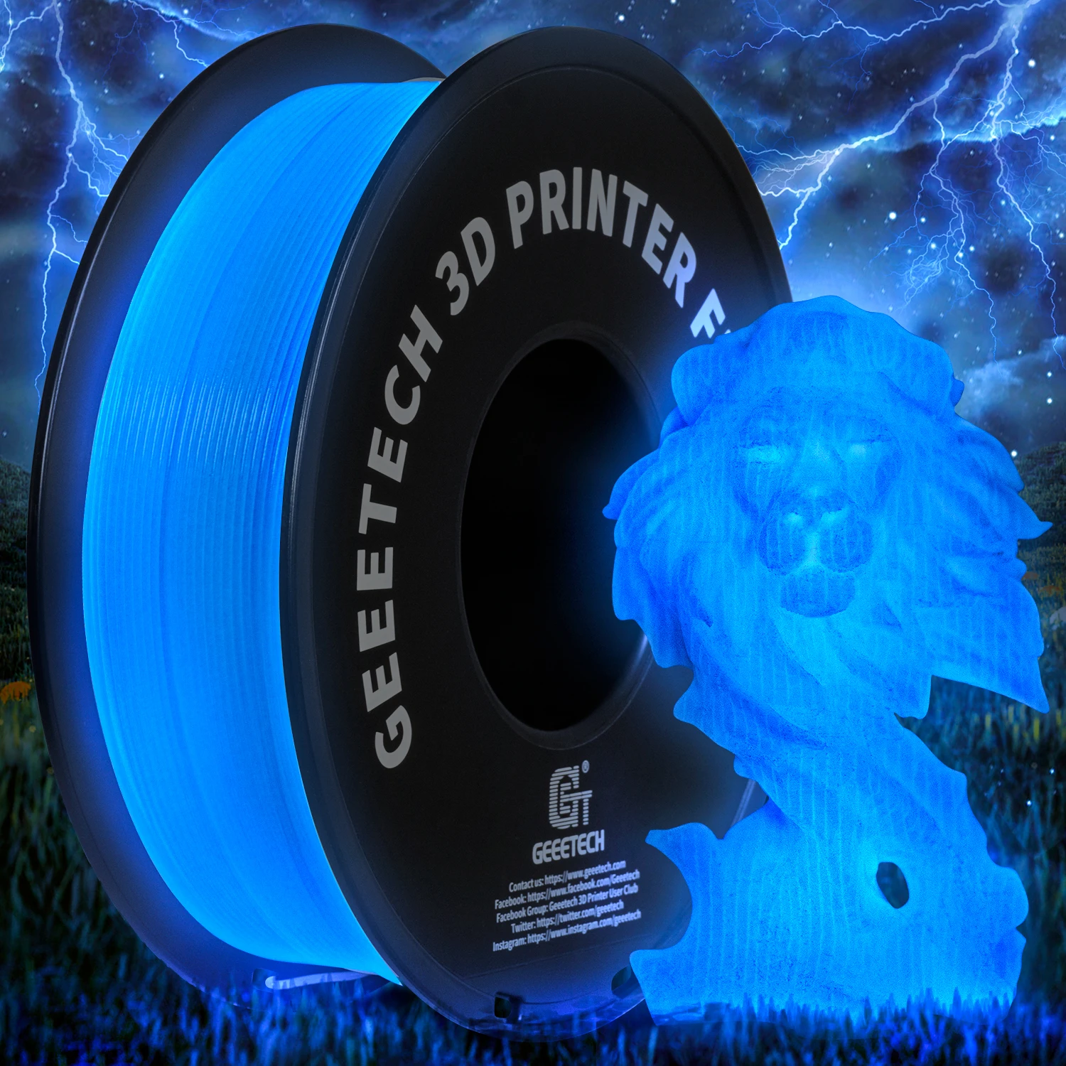 GEEETECH Lichtgevende PLA-filament voor 3D-printer 1,75 mm 1 kg Glow in the Dark Plastic PLA 3D-printmaterialen Groothandel