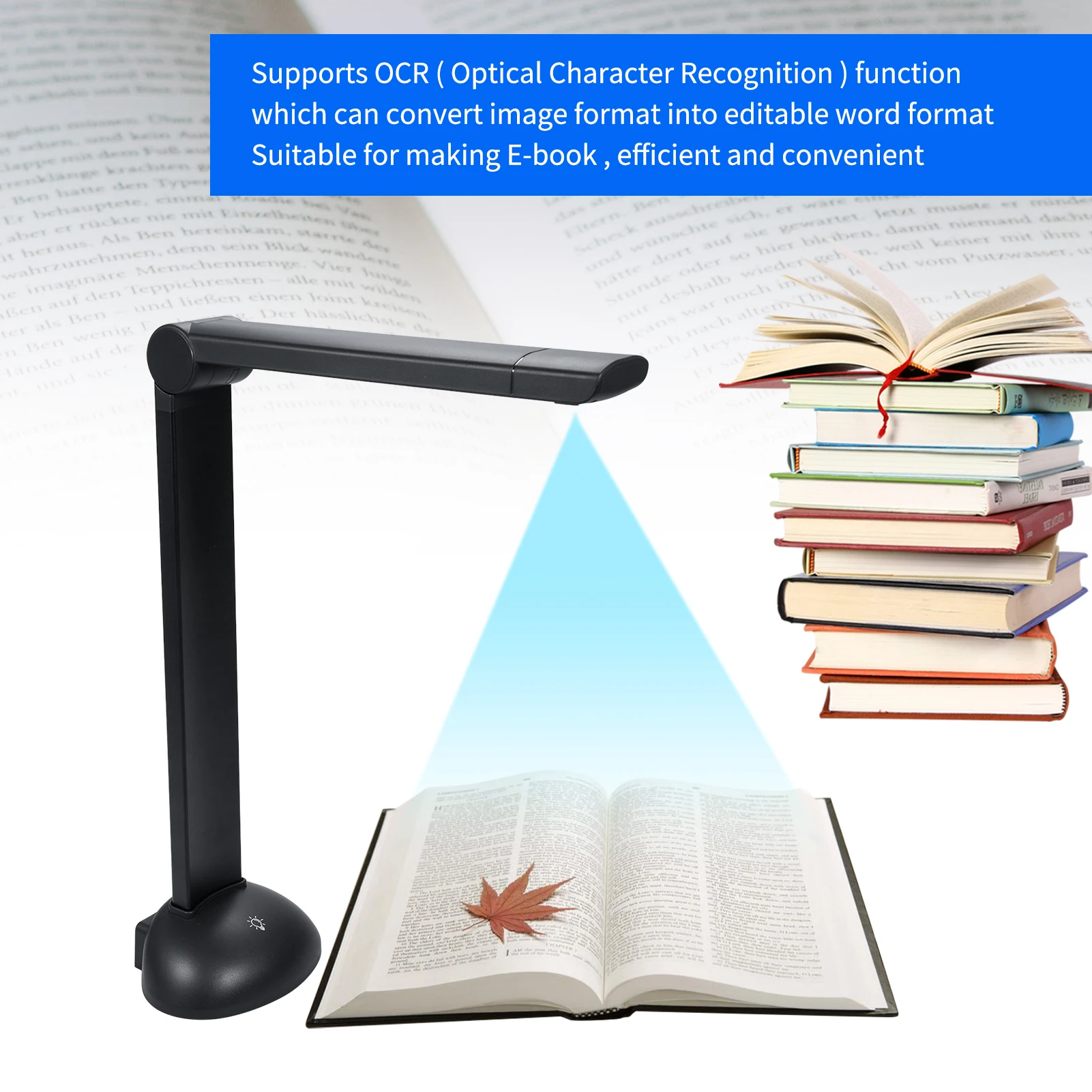 Document Camera Book Scanner A3 A4 Size with LED Fill Light HD 16 Mega-pixels High Speed Scanning Support Multi-Language OCR