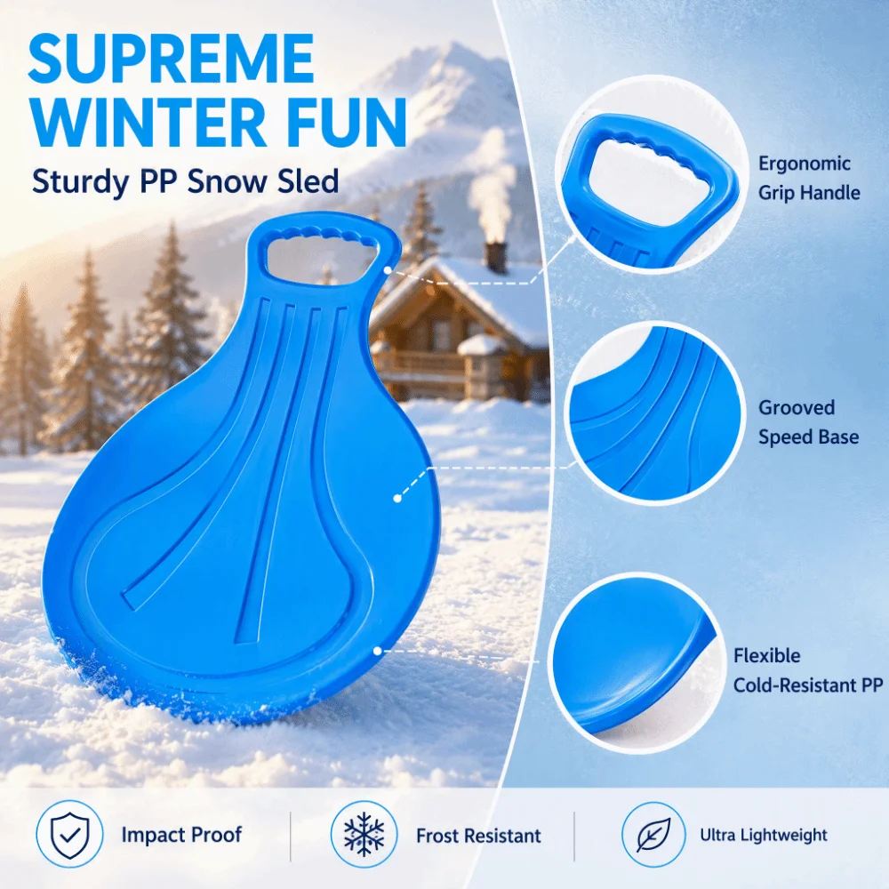 Extreme Sports Heavy Duty Grass Sliding Sled With Handle Large Size Skiing Board Thicken Solid Color Snow Sled Winter