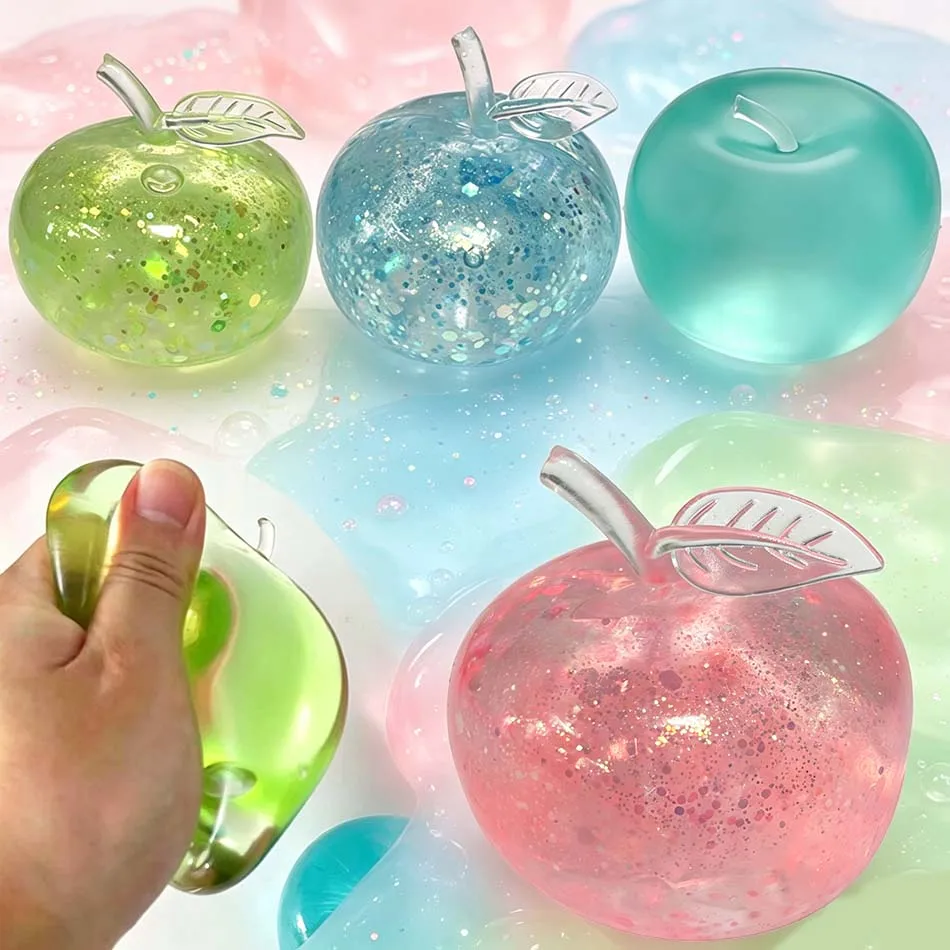 1/2Pcs Strawberry & Apple Shaped Squishies Toy for Relieving Strees, Ultra-Realistic 3D Squeeze Fidget Toy for Kids Adults Gifts