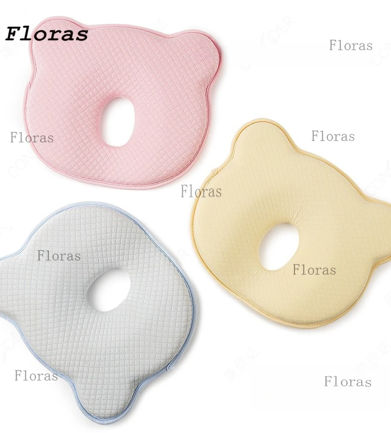 Almohada Portátil para Bebé, Almohada de Espuma Viscoelástica, Almohadas con Forma de Cabeza para Niños y Bebés