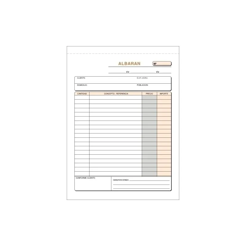 Loan - TALONARIO ALBARANES 4º NATURAL LOAN - 100 Hojas T-118