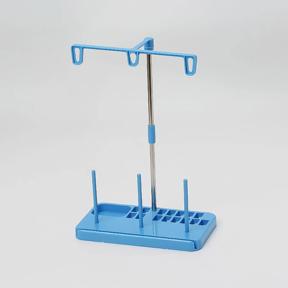 

1Set Professional Sewing Machine Thread Rack Skyblue Sturdy Materials Stable Plastic Base Even Pace Tall Guide Bar