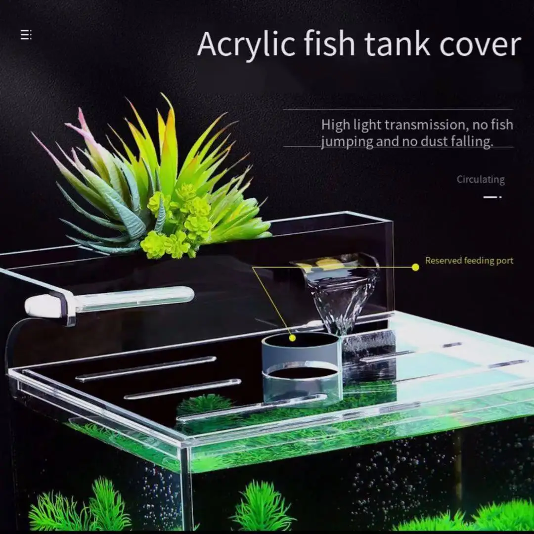 Aquarium creative small fish tank desktop ecological goldfish tank lighting filter oxygen heating integrated aquarium accessorie