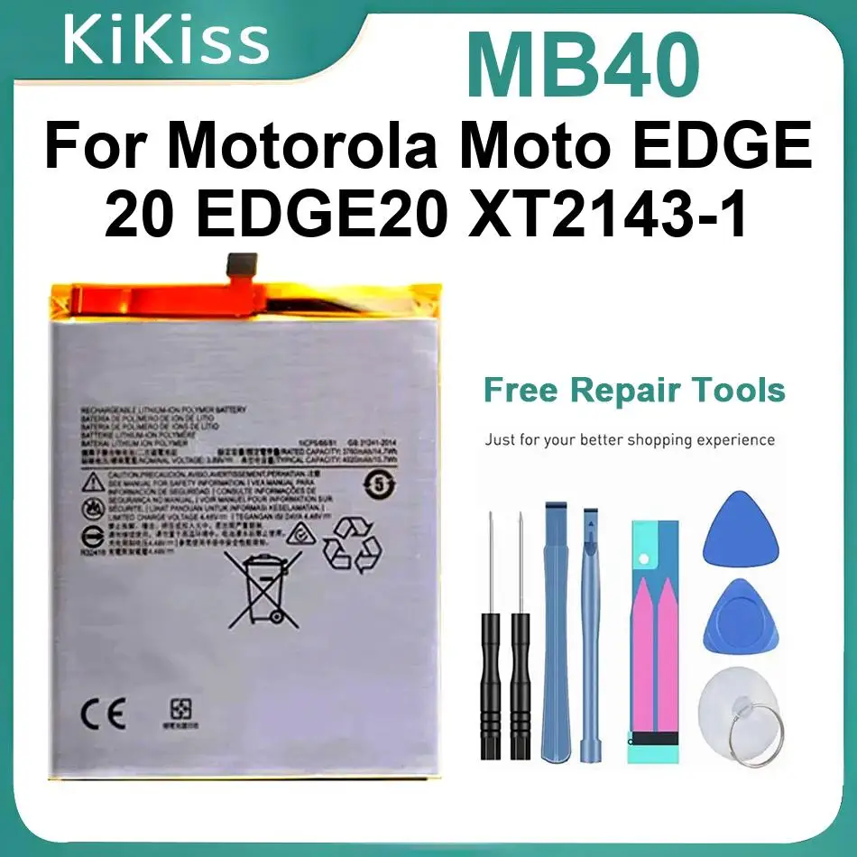 

Аккумулятор для мобильного телефона MB40 для Motorola Moto EDGE 20 XT2143-1, высокопроизводительные батареи