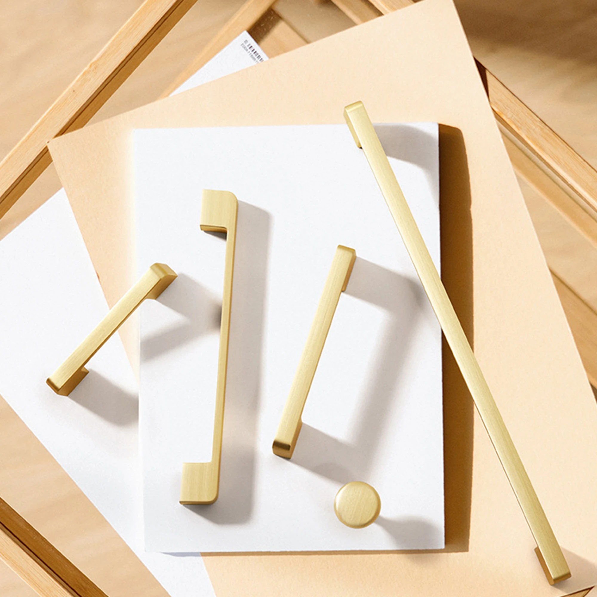 Brushed Gold Cabinet Handles Nickel Steel Wardrobe Pulls Modern Black Kitchen Cupboard Door Knob Zinc Alloy Furniture Hardware