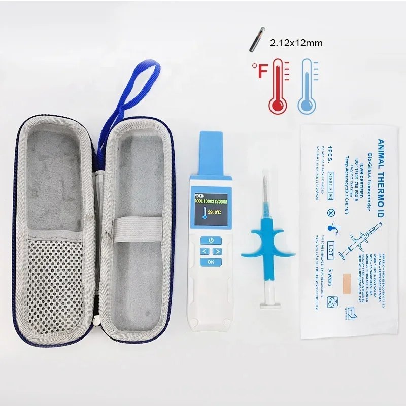 Hot Sale 134.2KHz RFID Handheld Scanner HDX FDX-B Animal Microchip Temperature  for Pet Livestock Horse Health Monitoring
