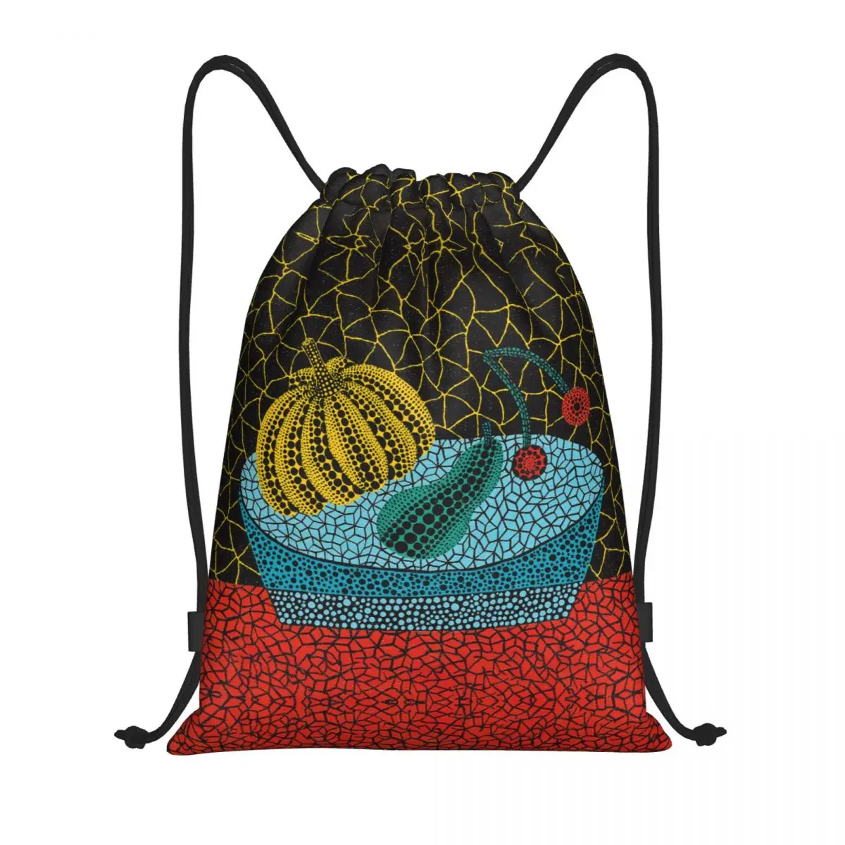 Yayoi Kusama Abstracte Kunst Trekkoord Rugzak Vrouwen Mannen Sport Gym Sackpack Opvouwbare Trainingszak