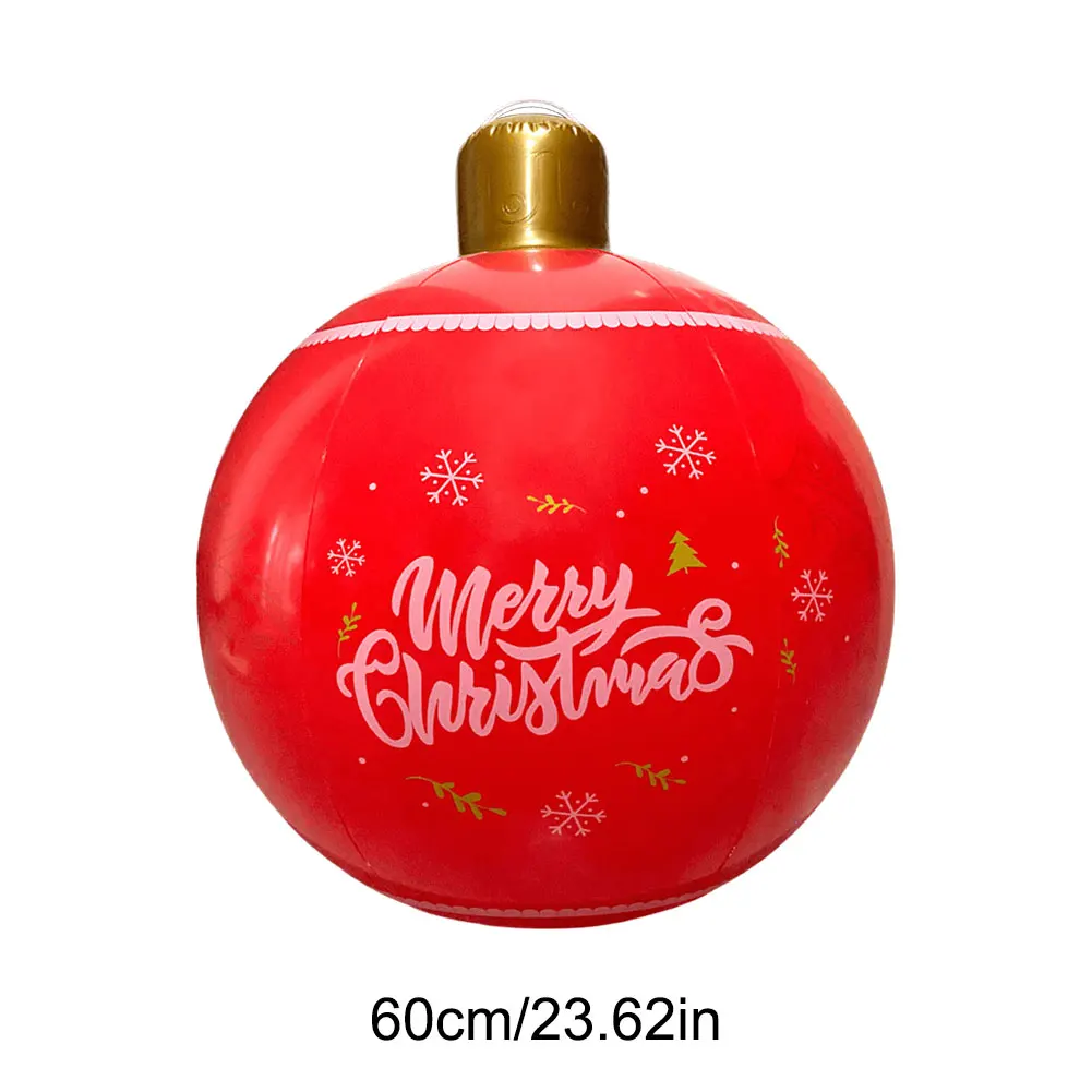 24 Inch Giant Inflatable Christmas Ball Large Outdoor Decorated Ball Outdoor Christmas Decorations Christmas Decorations Ball