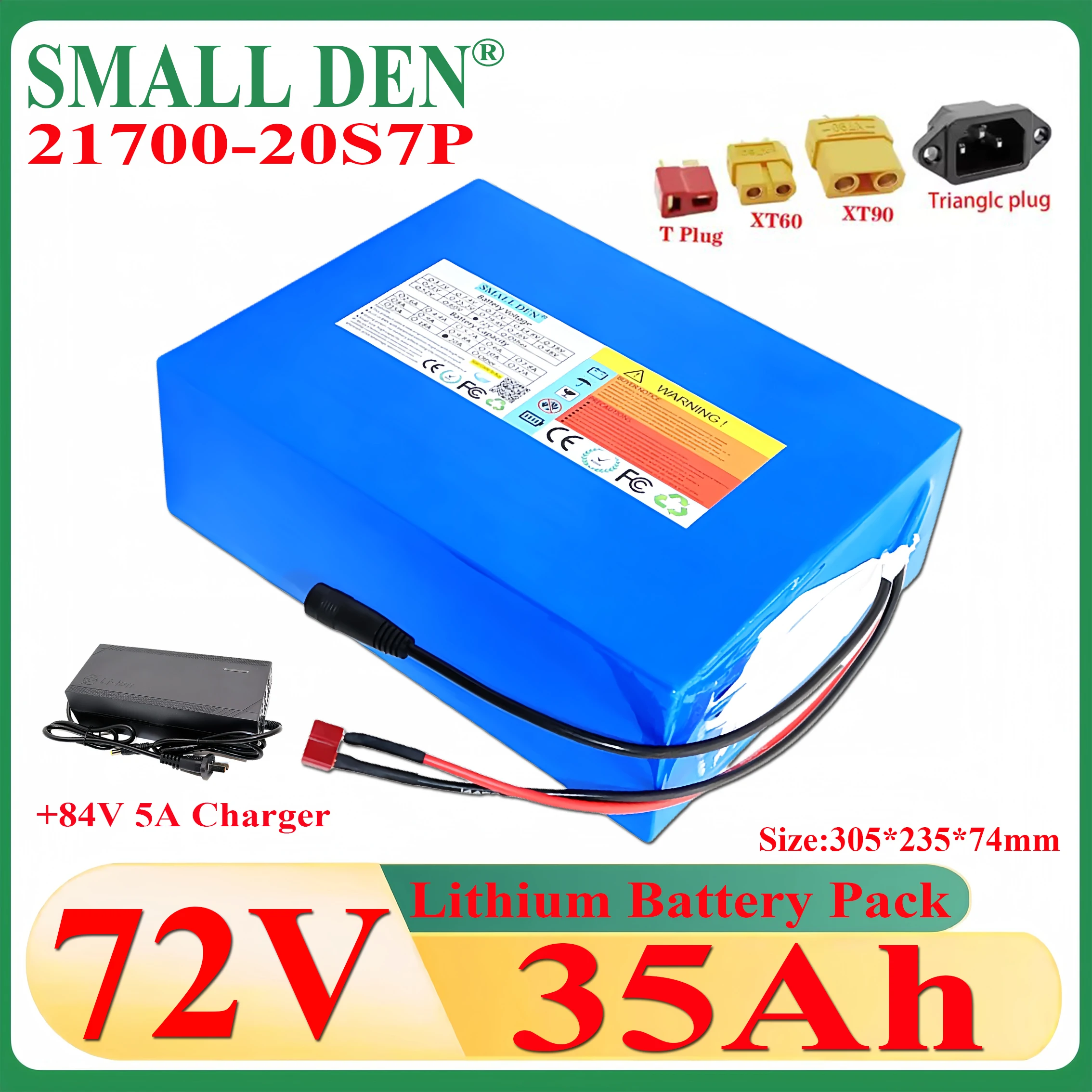 New 72V 35Ah lithium battery pack 21700 20S7P  0-3500W high-power built-in 50A BMS large capacity power supply+84V 5A charger