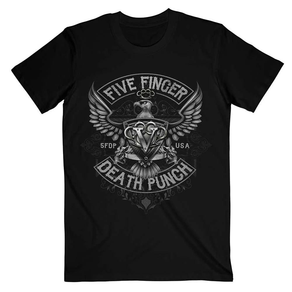 Five Finger Death Punch Howe Eagle Crest  Band T-Shirt Cotton Graphic Tee Men Women Summer Streetwear