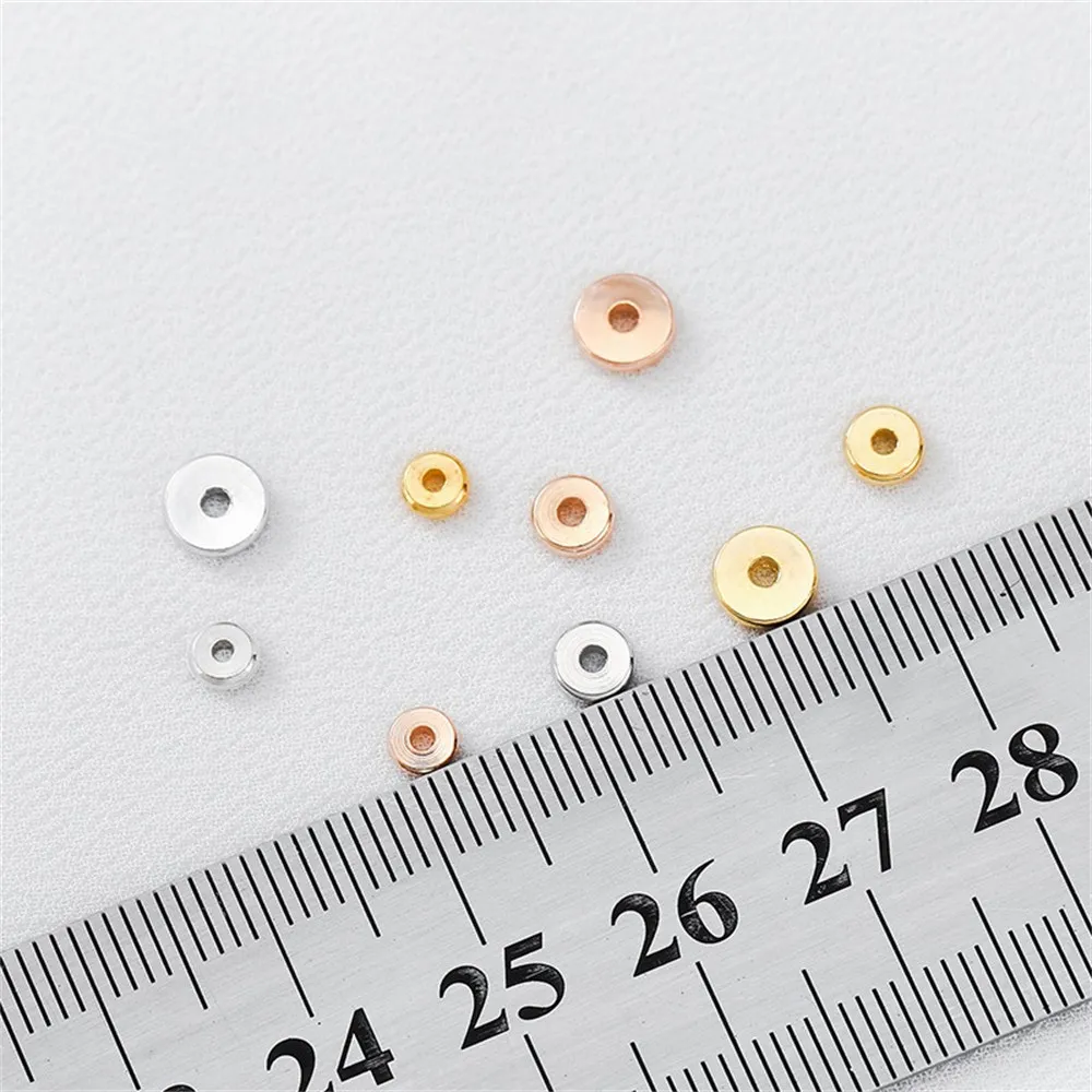 14K Gold-Color Flat Spacer Gasket Beaded Spacer Handmade DIY Bracelet Necklace Jewelry Material L198