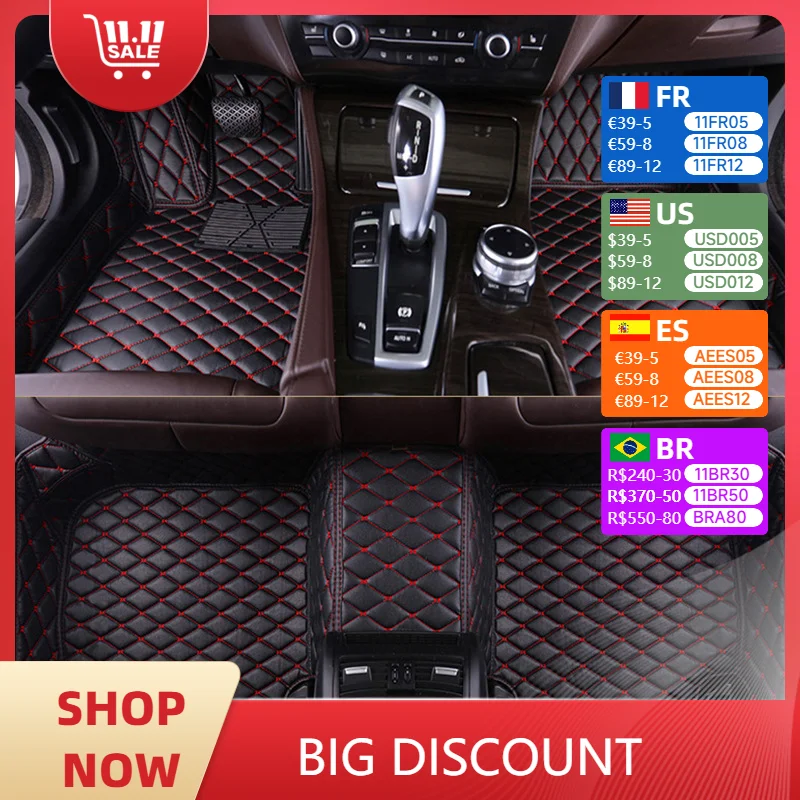 

Custom Car Floor Mats for TOYOTA all Models Reiz Tundra Sienna Vios Fortuner Kluger CHR Tacoma Supra Sai Yaris Wish avanza LEVIN