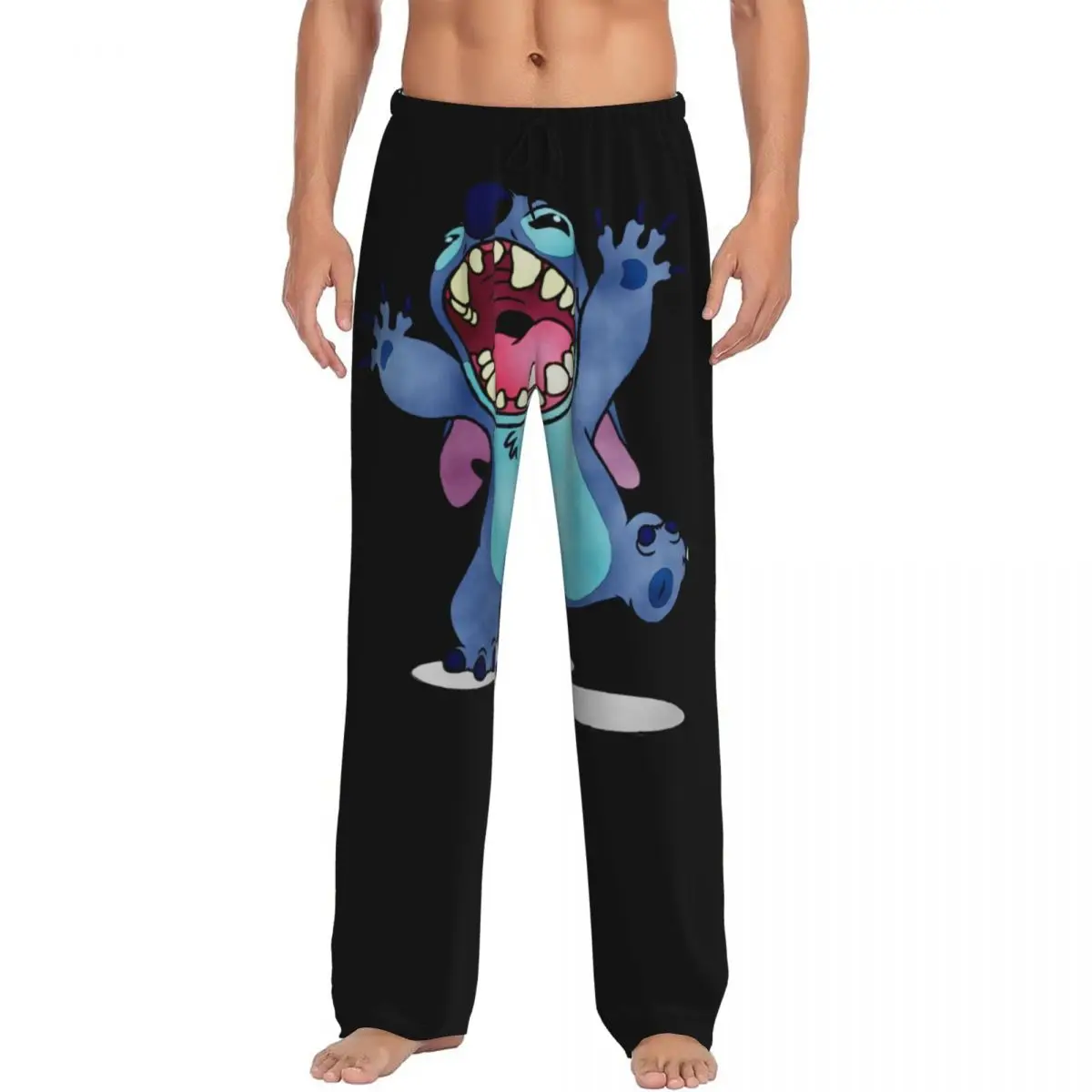 Pantalones de pijama de león con estampado personalizado para hombre, ropa de dormir con dibujos animados de Anime, pantalones con bolsillos