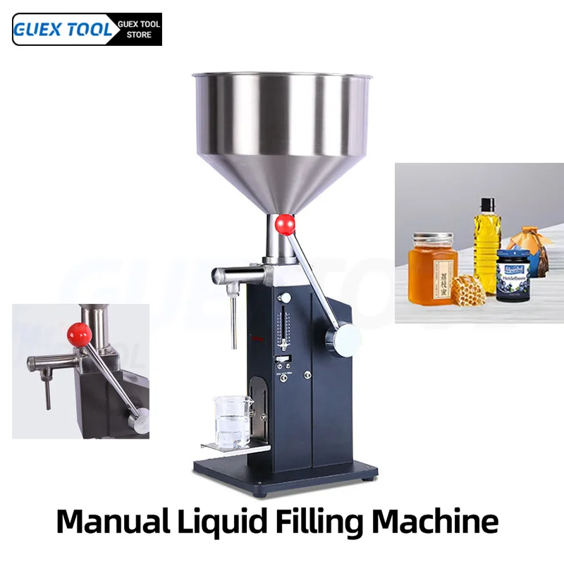 

10L Manual Liquid Filling Machine Adjustable 5-50ML /10-100ML Bottle Filler Sauce Honey Juice Drink Water Filling Machine