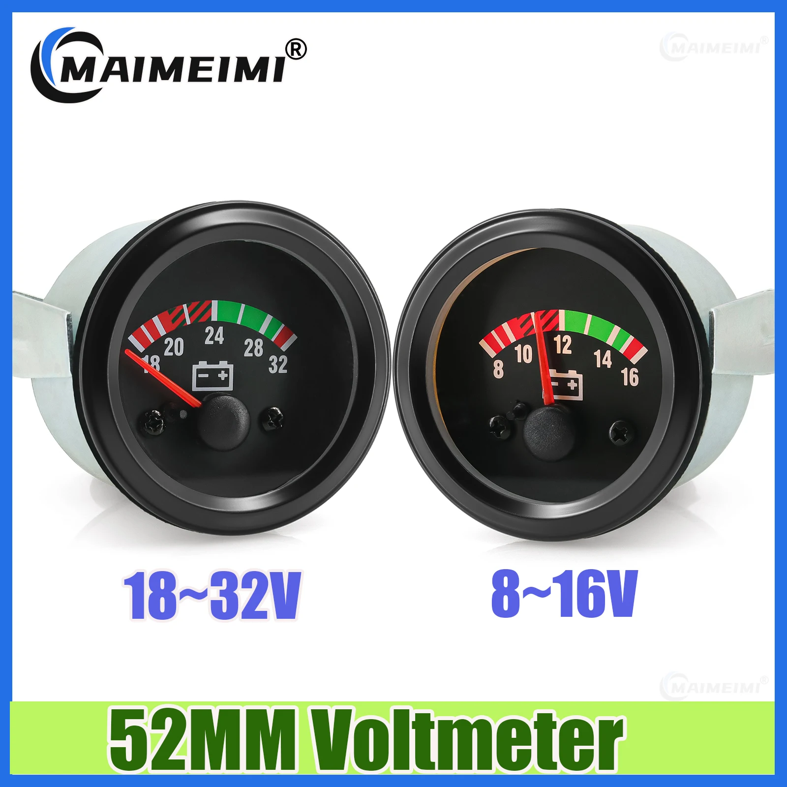 LED Display 52mm Car Gauge DC8-16V,18-32V Voltmeter Generator Voltage Gauge Meter For Diesel Engine Car 12V/24V Optional
