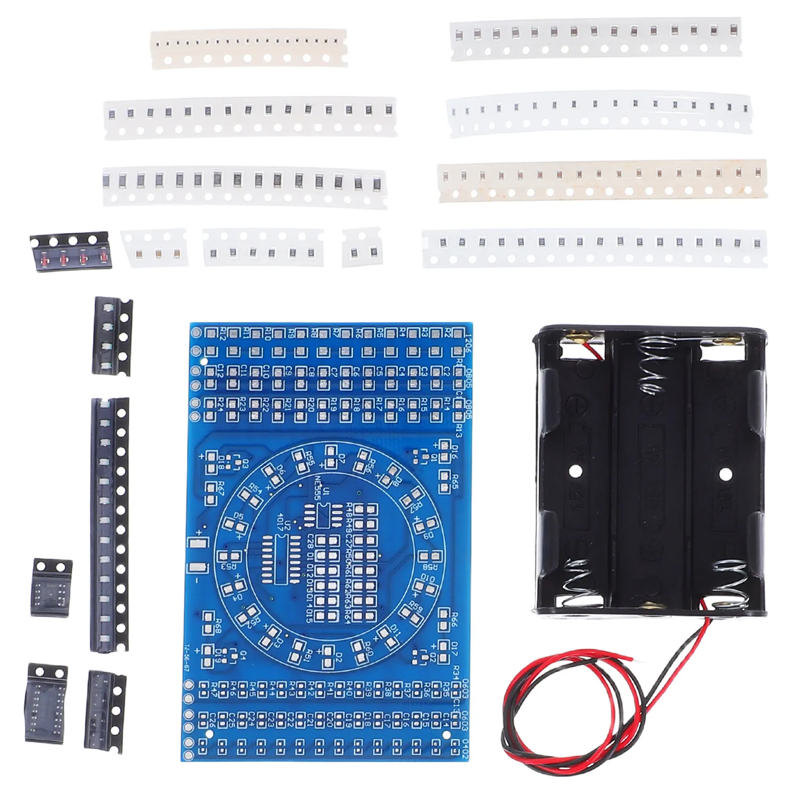 1Set Rotating Water Light Soldering Practice Board Kit Surface Mount DIY Electronic Projects Pcb Welding Assembly Training Kit