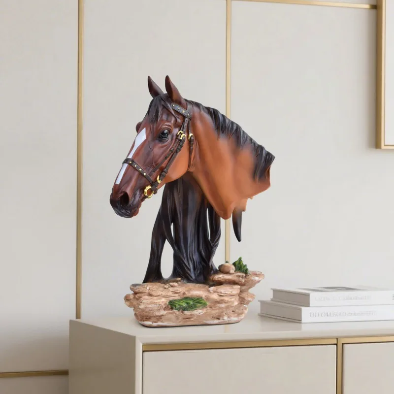 Advanced European Style Home Resin Victory Horse Statue, Living Room, Cabinet