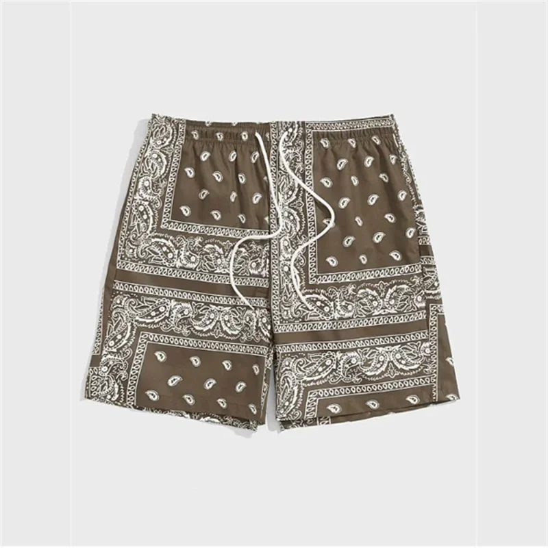 Trendige Bandana-Grafik-Strandshorts für Männer, Sommermode, 3D-gedruckte Badehose, lockere, lässige Streetwear, hawaiianische kurze Hose – Detail 3