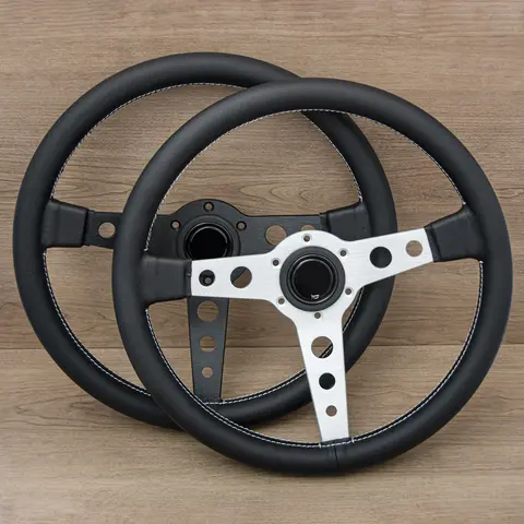 JDM Universal Racing Volante, Prato De Couro Liso, Modificado Carro Volante Desportivo, 14 ", 350mm