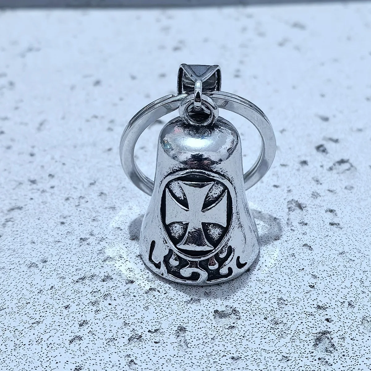 Fashion, personality, creativity, punk, hip-hop, flame, cross, exorcism, riding, bell pendant, necklace, accessory