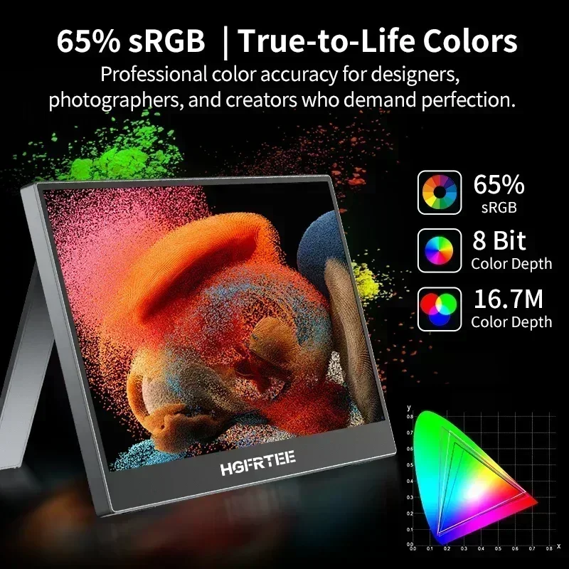 Portable Monitor 11.6inch HGFRTEE - Laptop External Screen Display with Stand And USB-C Connection for Multi-Tasking And Gaming