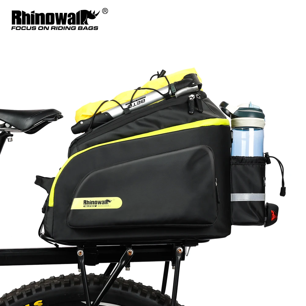 Rhinowalk 17L Waterproof Pannier Bag Shoulder Strap Detachable Compartment Reflective Rack Rear Trunk Tote Bag with Rain Cover