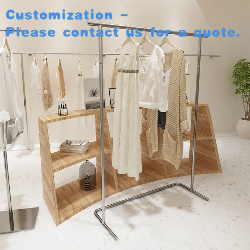 

custom.Kainice Retail Factory Customized Cheap Boutique Hanging Clothes Shop Clothing Showroom Garments Racks Display Hanging Sh