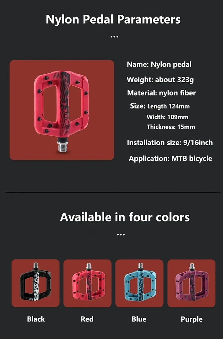 Mountainbike ultraleichtes Nylon Plattform pedal für Fahrrad Fuß stütze Clipless Pedale Flach lager Fuß stütze MTB Fuß stütze Radfahren – Detail 6