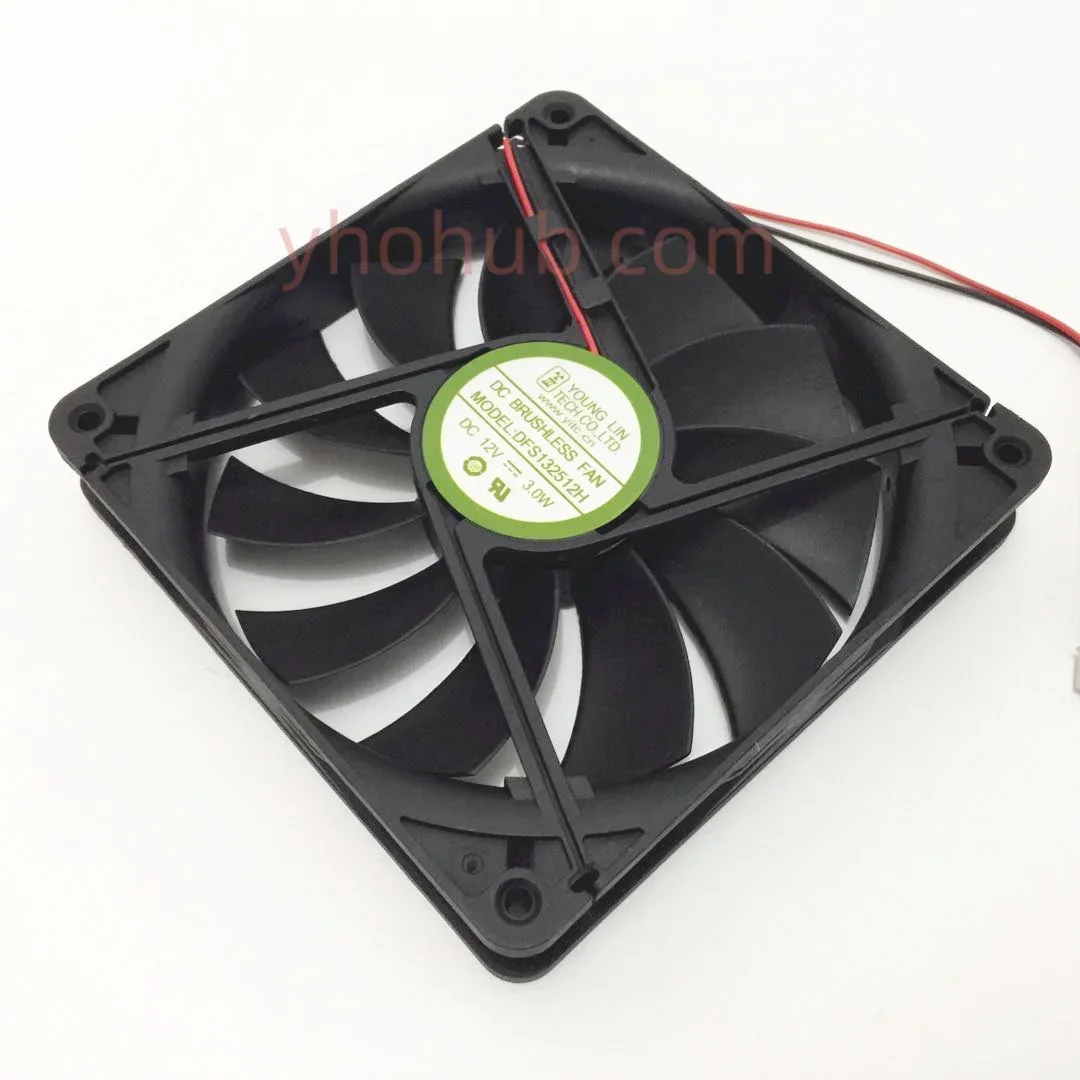 

Young Lin DFS132512H DC 12V 3.00W 135x135x25mm 2-Wire Cooling Fan