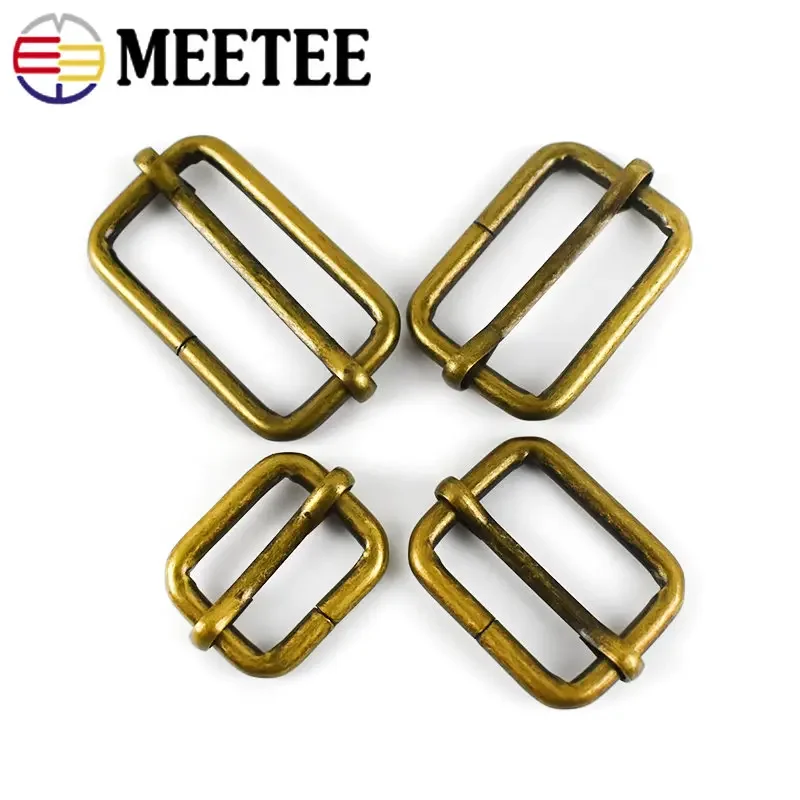 10 Pz Bronzo Fibbie 20/25/32/38mm Anello di Metallo Tri-glide Catenacci Borsa Cinghia Gancio Regolabile Cintura Tessitura Scarpe Accessori Hardware