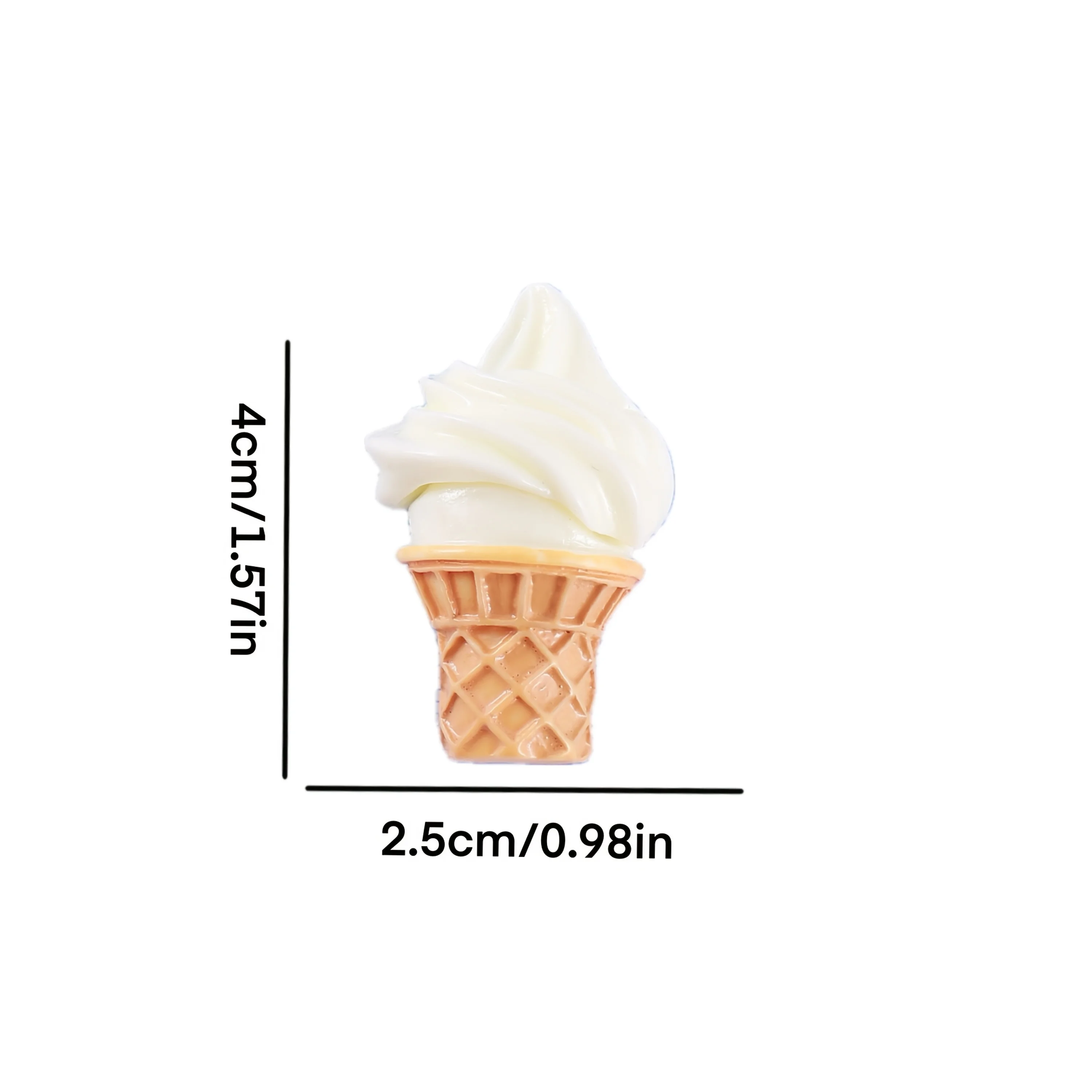 4pcs Cute Ice Cream Refrigerator Magnets - Resin Kitchen Decor, Whiteboard & Office Accessories for Weddings, Birthdays