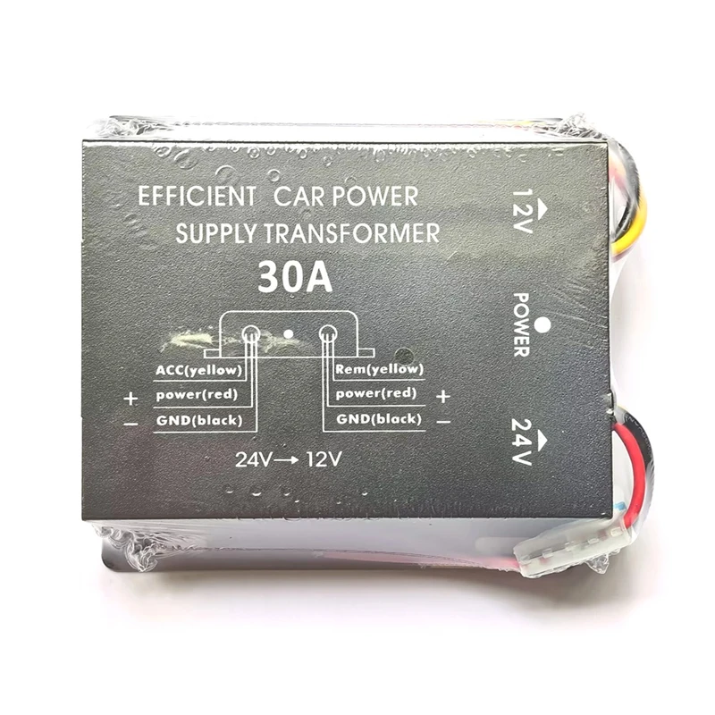 Super Sale DC-DC 24V to 12V Power Supply Converter 30A with Fan for Car