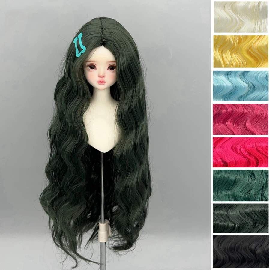 BJD/SD Doll Wig Medium Length Bangs Water Ripple Wig 3/4/6 Points DIY Doll Wig Cover Doll Girl Diy Makeup Accessories