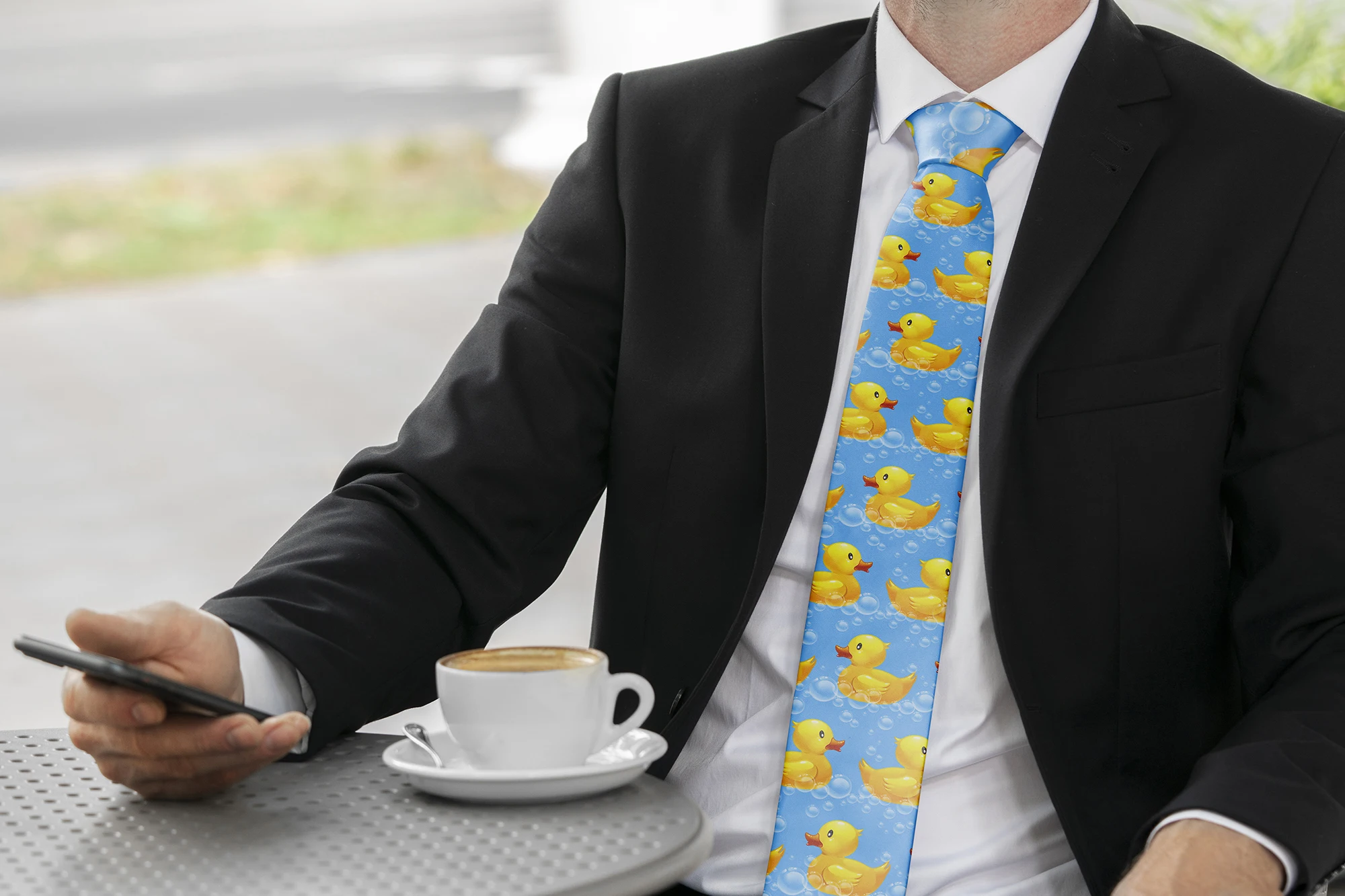 New Cartoon Yellow Duck Necktie 8cm Wide Polyester Shirt Suit Accessories Men Women Neckwear Show Party Wedding Fun Ties Cosplay