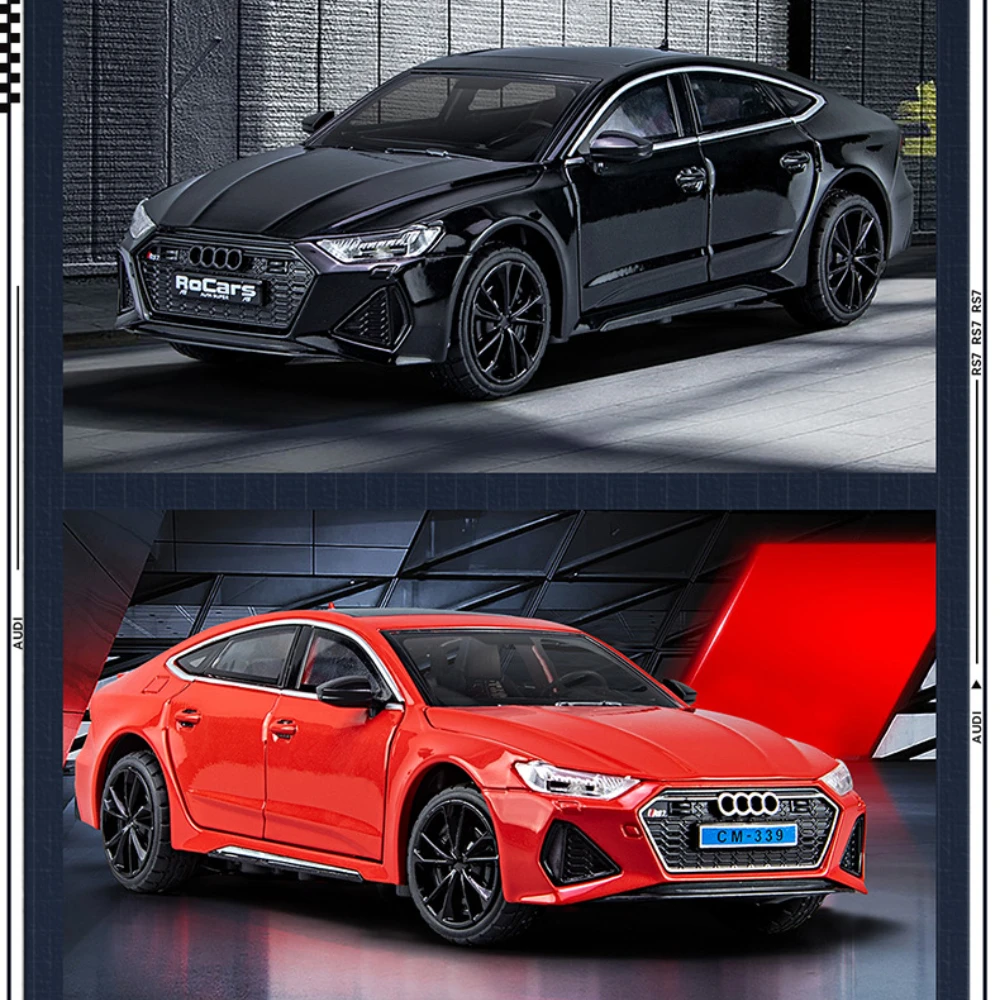 1:24 Audi RS7 Hohe Simulation Diecast Metall Legierung Modell auto Sound Licht Zurückziehen Sammlung Kinder Spielzeug Geschenke H11