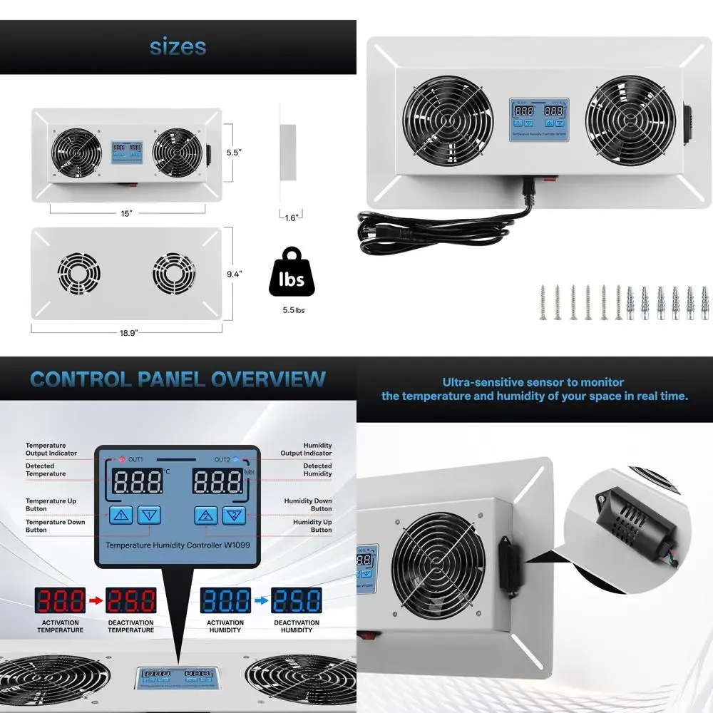 

240 CM Airspace Ventilation System for Moisture Control, Radon Reduction, and Freeze Protection Ideal for Basements and Attics