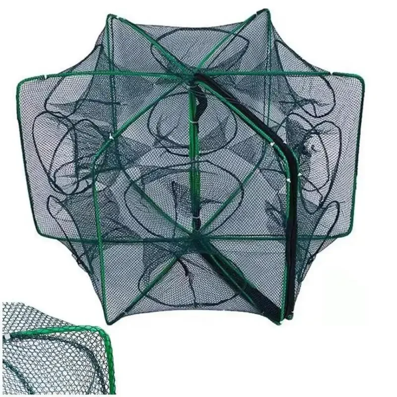 

Multi-function Foldable Shrimp Cage Round Polygon Fishing Cage Ideal For Catching Eels Lobsters Fishing Net Flower Basket