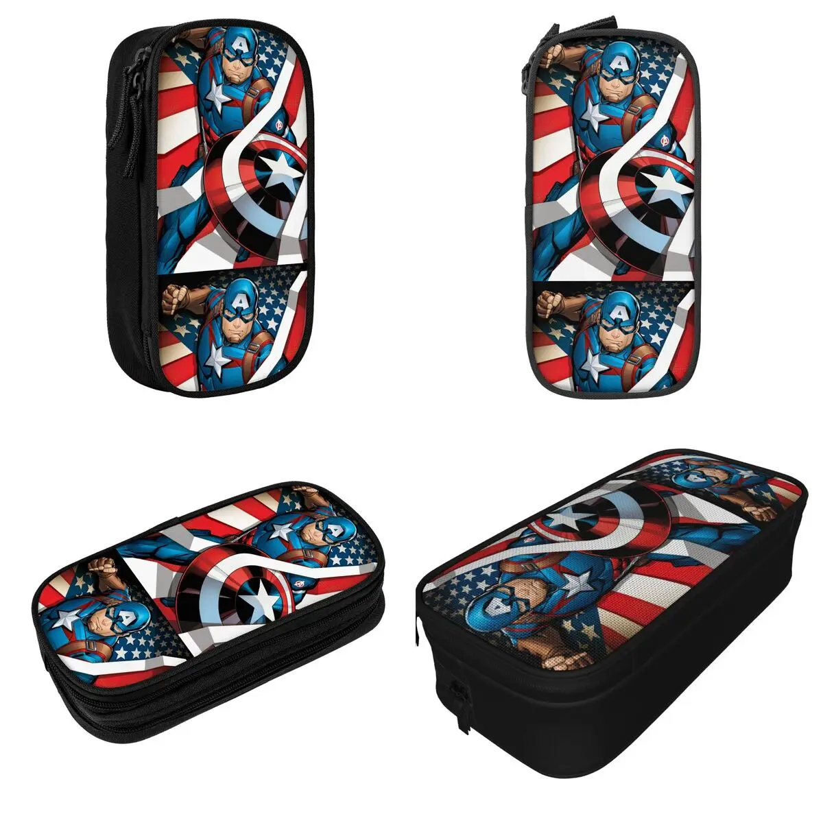 Captain America Pencil Case Creative Pen Bag Girl Boy Big Capacity Students School Gift Pencilcases