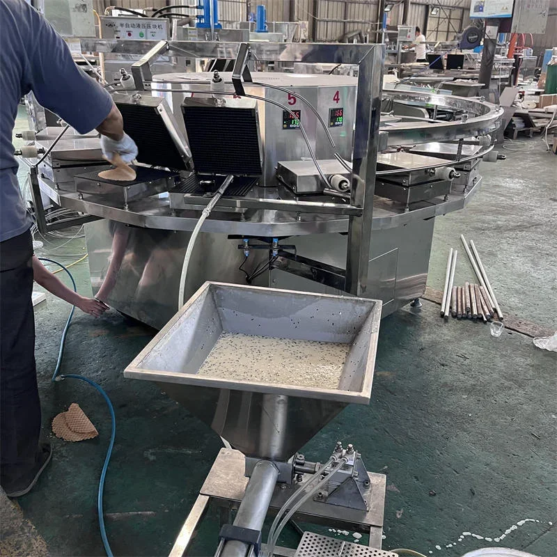 Stroopwafel Edible Tea Cup Icecream Wafer Egg Roll Rolled Sugar Waffle Making Machine FL Customized