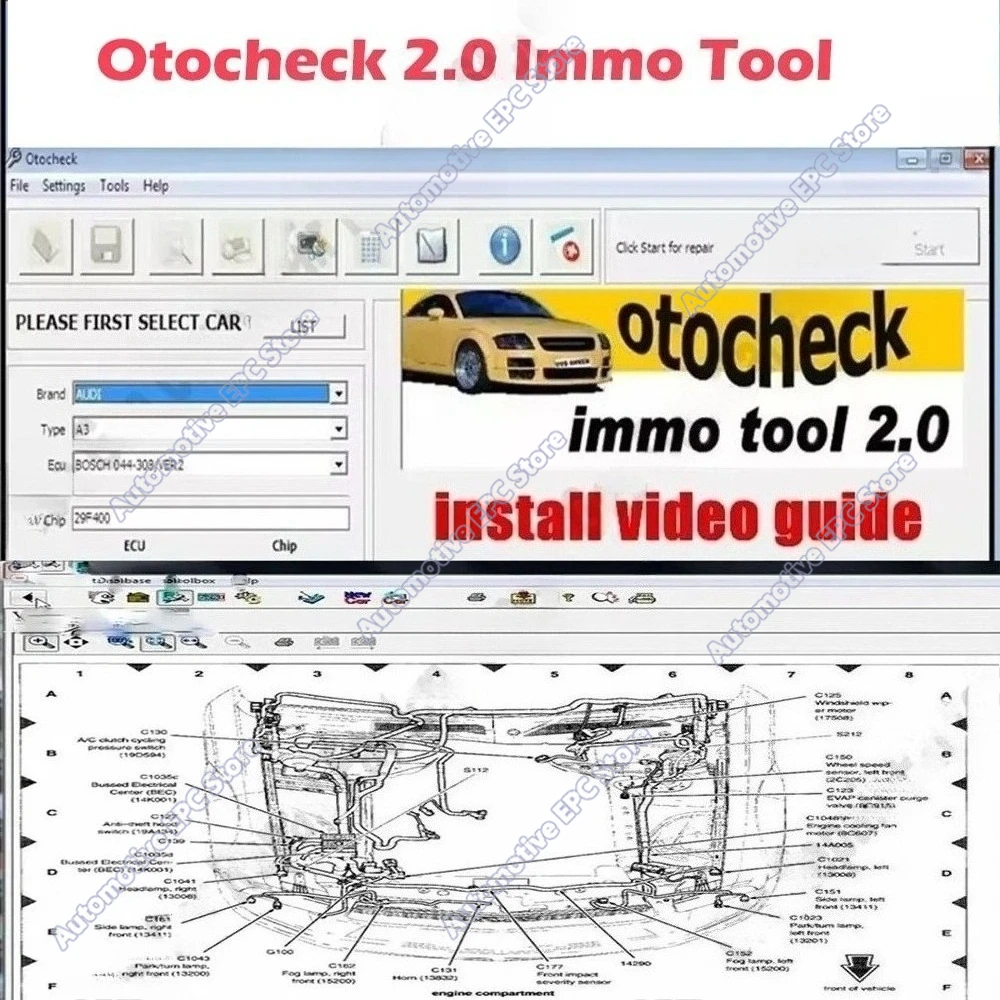 

Newest Car Otocheck 2.0 obd2 scanner Immo Tool Cleaner Advanced Immo Repair System for Immobilizer Otochecker Software OTO Check