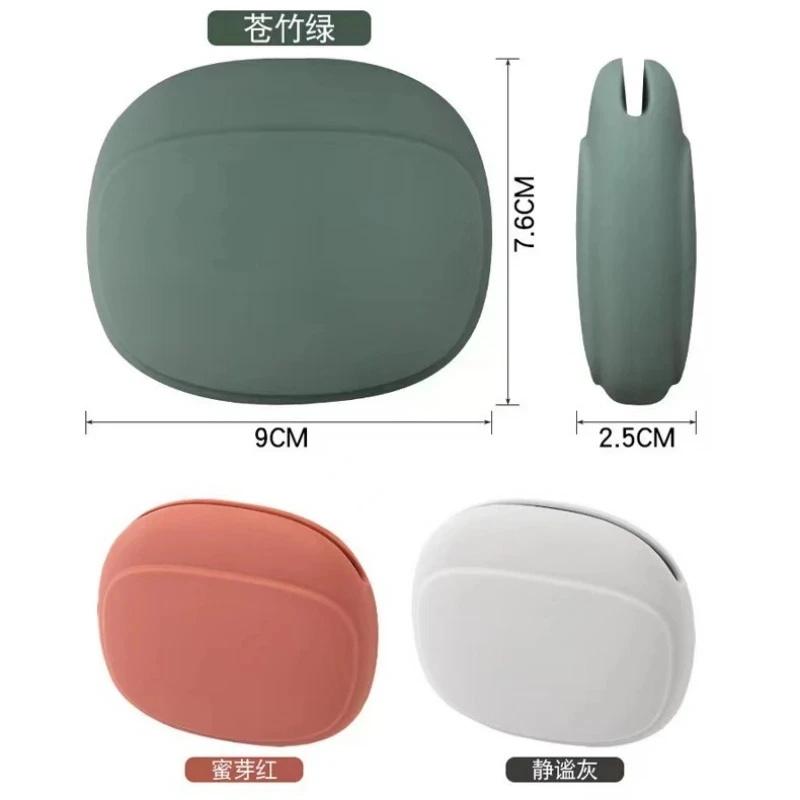 Wired Earphone Silicone Storage Bag Portable Travel Data Cable Protective Case Pure Color Coins Pouch Bag in Home Office