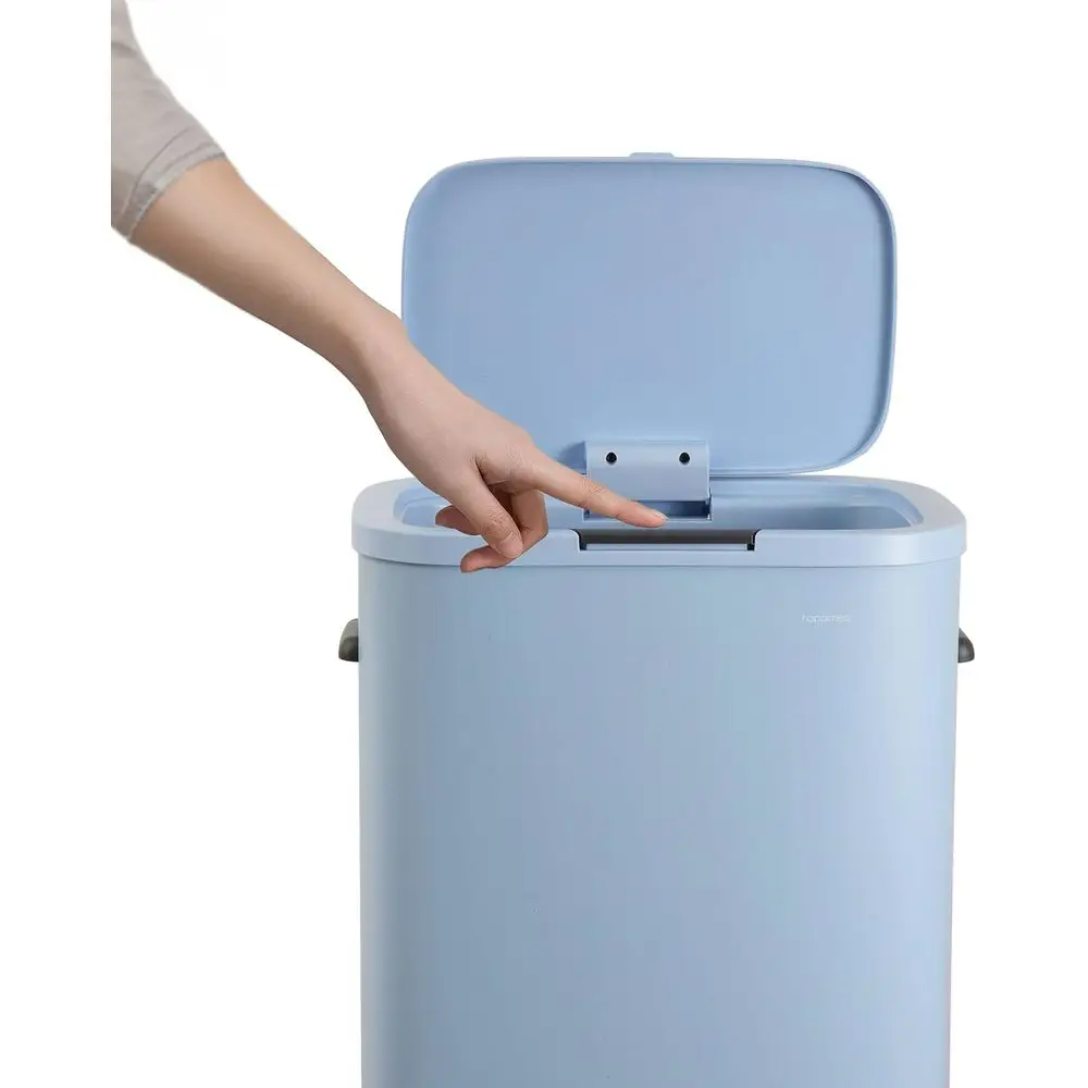 

Tammi Kitchen 14.5-Gallon Slim Metal Push Button Trash Can for Home, Kitchen, Laundry Room, Office, Bedroom, Bathroom, Tide Pool