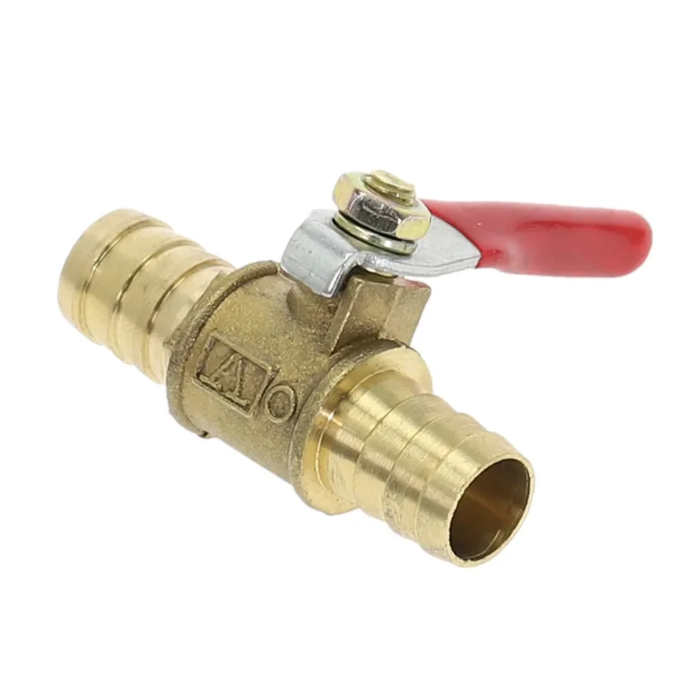 1PC 6 x 6mm 8 x 8mm 10 x 10mm Hose Barb x Hose Barb Full Ports Connection Plumbing Brass Ball Valve Two Way Air Water Gas